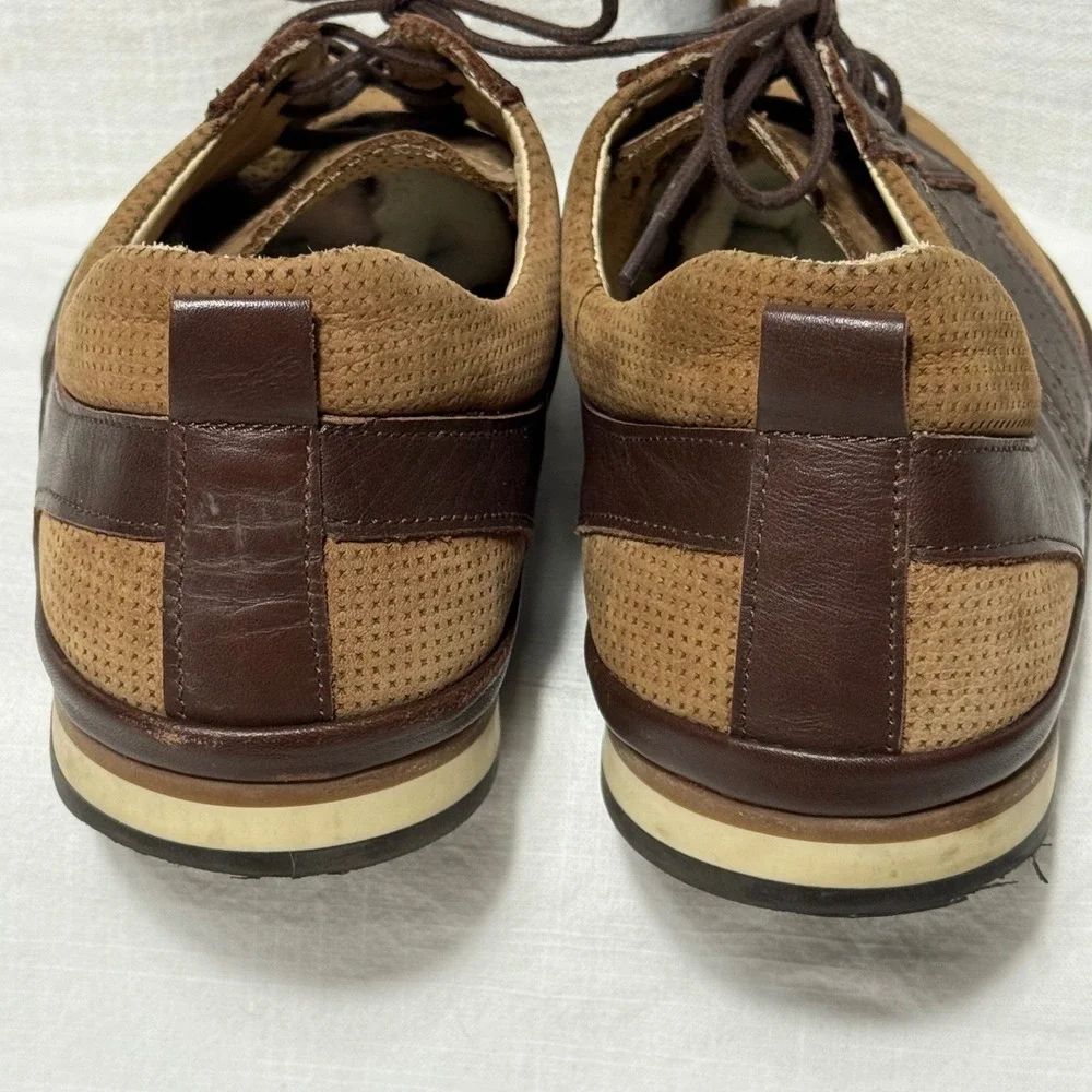 Greyder Men Brown Suede Leather Perforated Lace Up Oxford‎ Dress Shoes Size 10US